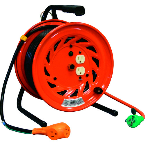 Nichido 电动鼓惊喜卷轴通用鼓 100V 带接地 30m RND-E30S...